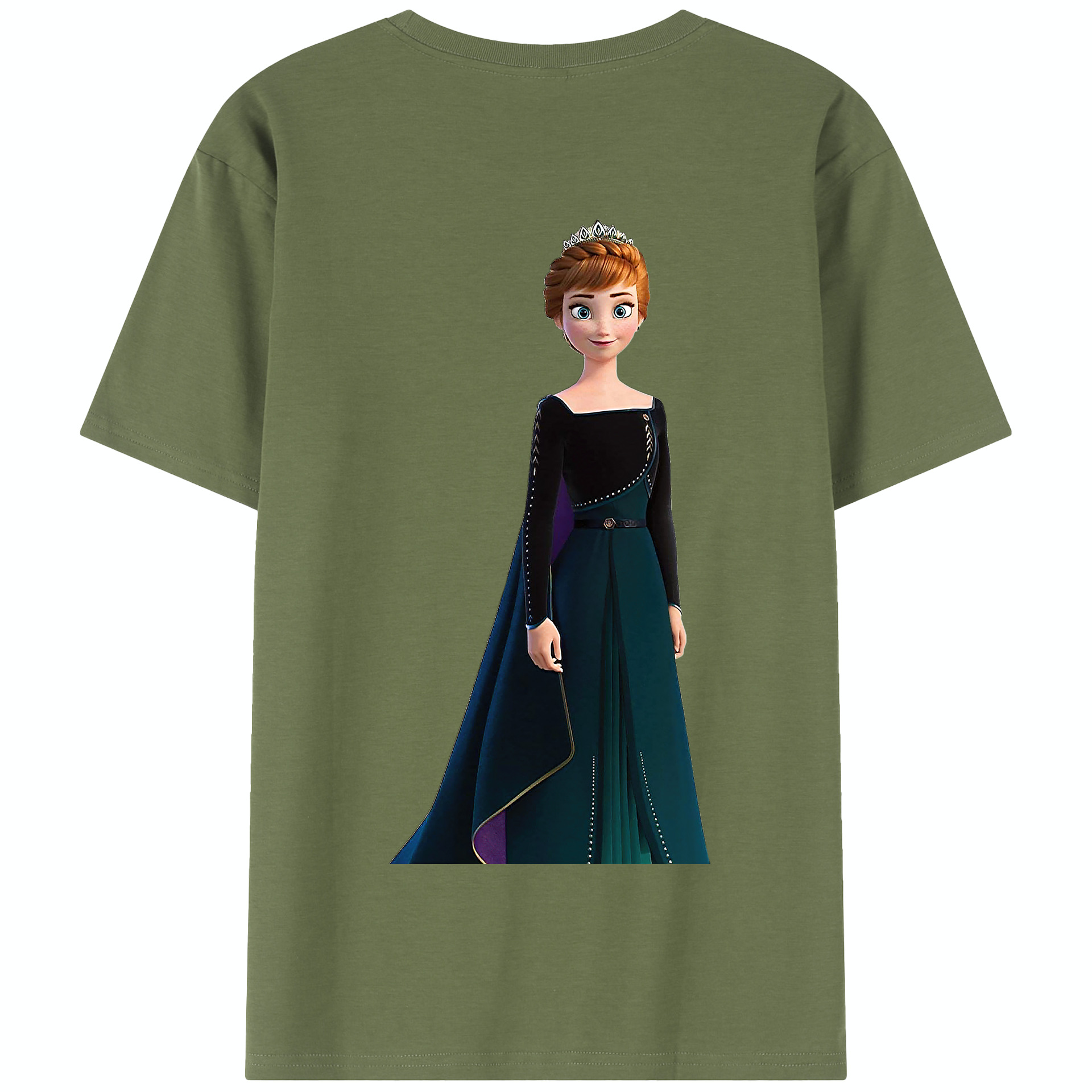 （画像用） アナと雪の女王 アンナ エルサ Frozen Anna Elsa 綿100％半袖Tシャツ（背面プリント）